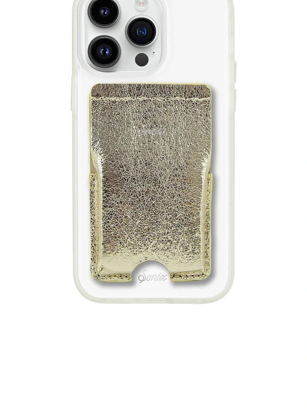 SONIX FAUX LEATHER MAGNETIC SMARTPHONE CARD CASE GOLD NWT